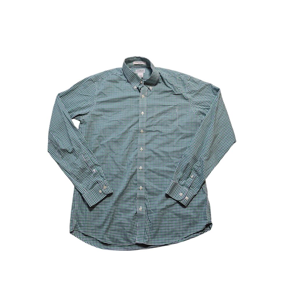 L.L. BEAN Long sleeve, Button up, Slim Fit; 100% Cotton; LG/Tall/Long, gingham